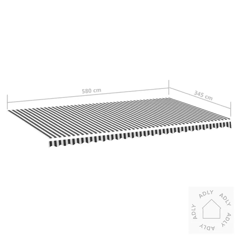Erstatningsduk For Markise Antrasitt Og Hvit 6X3,5 M