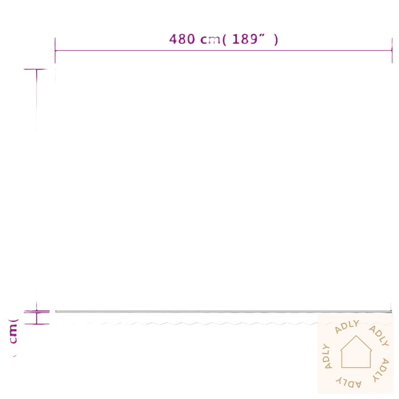 Rectangular projeksjonsskjerm med dimensjoner for hagemøbler og uteplassbruk