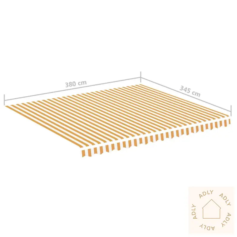 Erstatningsduk For Markise Gul Og Hvit 4X3,5 M