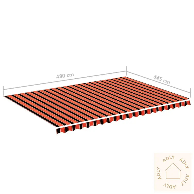 Erstatningsduk For Markise Oransje Og Brun 5X3,5 M
