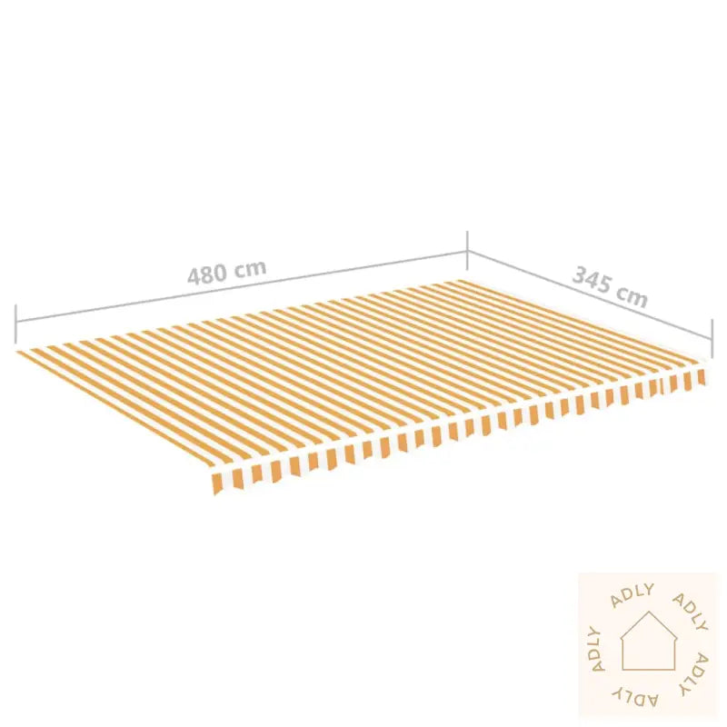 Erstatningsduk For Markise Gul Og Hvit 5X3,5 M