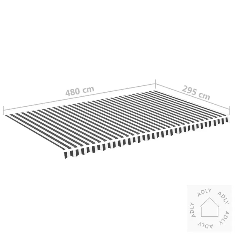 Erstatningsduk For Markise Antrasitt Og Hvit 5X3 M