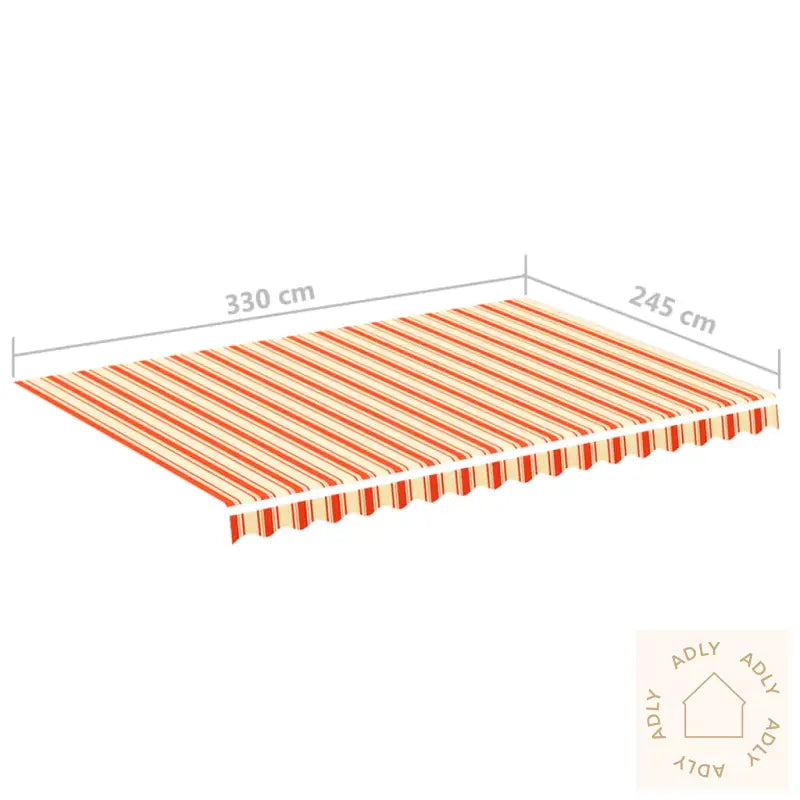 Erstatningsduk For Markise Gul Og Oransje 3,5X2,5 M