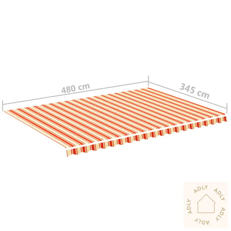 Erstatningsduk For Markise Gul Og Oransje 5X3,5 M