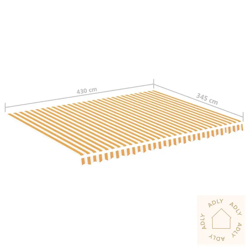 Erstatningsduk For Markise Gul Og Hvit 4,5X3,5 M