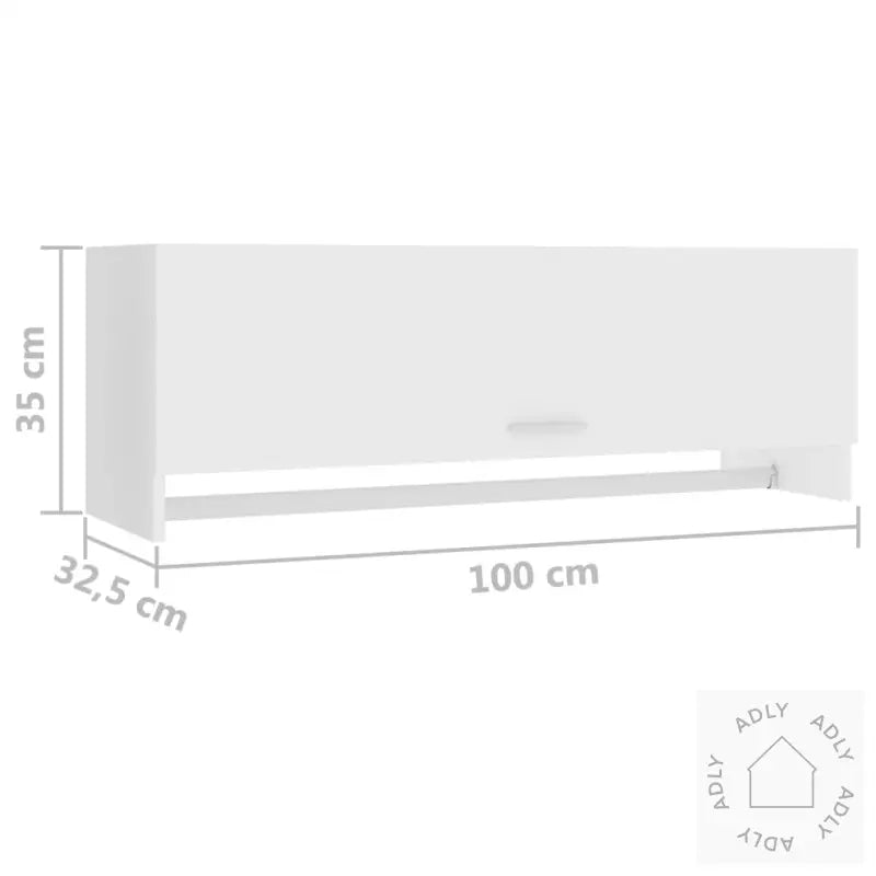 Garderobeskap Hvit 100X32,5X35 Cm Konstruert Tre