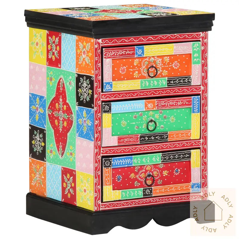 Skuffeskap Flerfarget 40X40X60 Cm Solid Mangotre