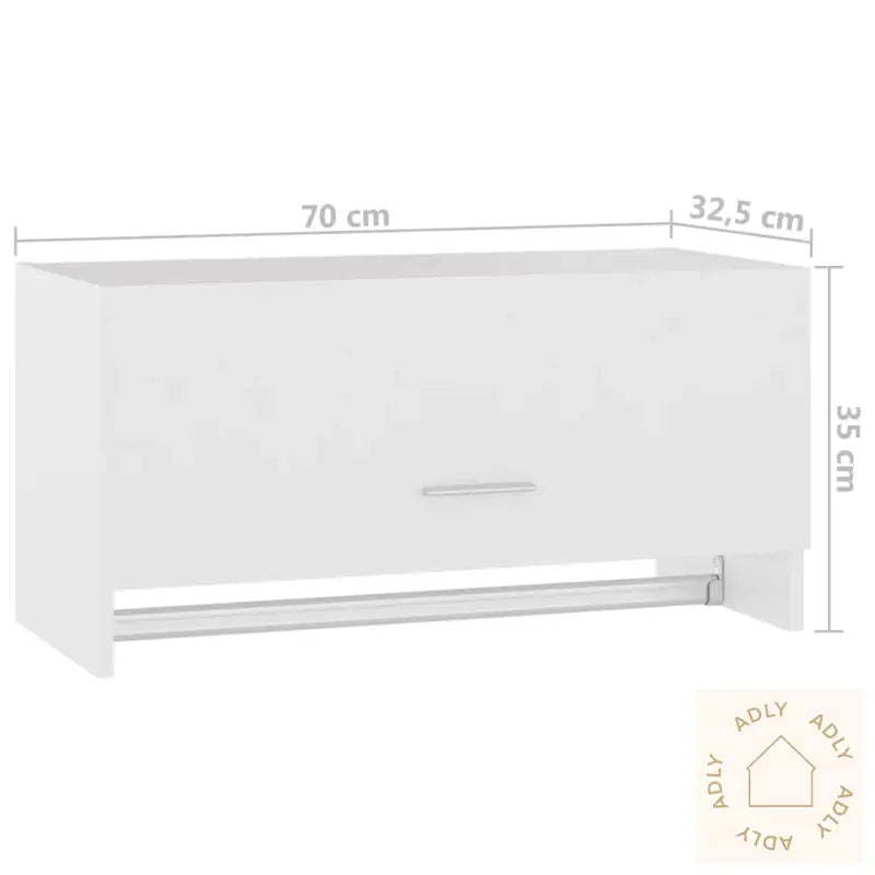 Garderobe Hvit 70X32,5X35 Cm Konstruert Tre