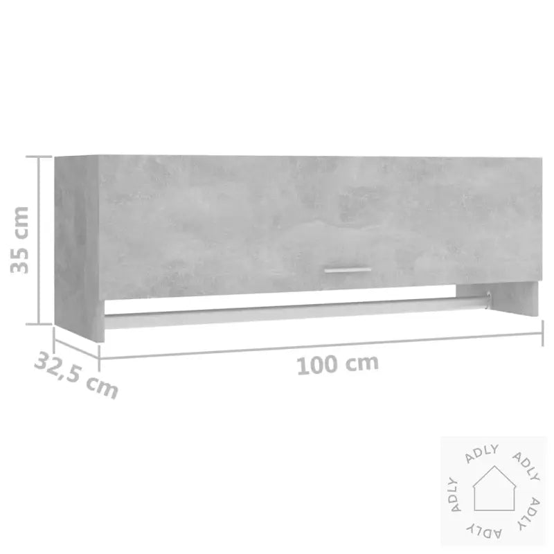 Garderobe Betonggrå 100X32,5X35 Cm Konstruert Tre