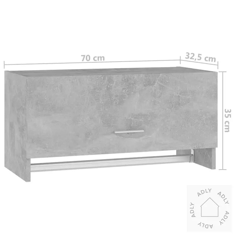 Garderobe Betonggrå 70X32,5X35 Cm Konstruert Tre