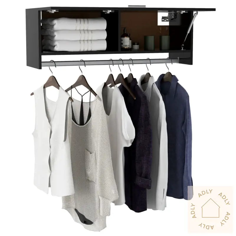 Garderobe Svart 100X32,5X35 Cm Konstruert Tre