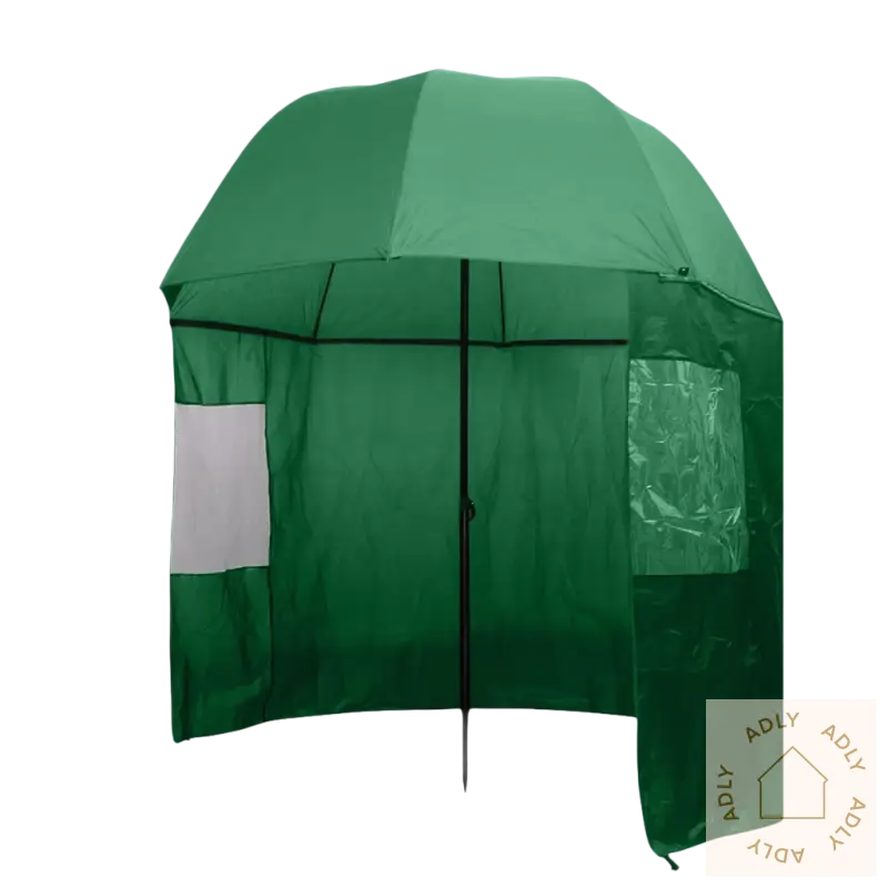 Grønn fiskeparaply i pulverlakkert stål, perfekt som hagemøbler til hjemmet