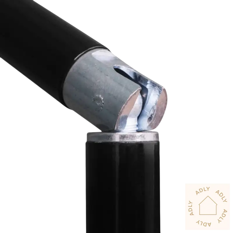 Sort metallbøsning for lett fiskeparaply av pulverlakkert stål til hagemøbler