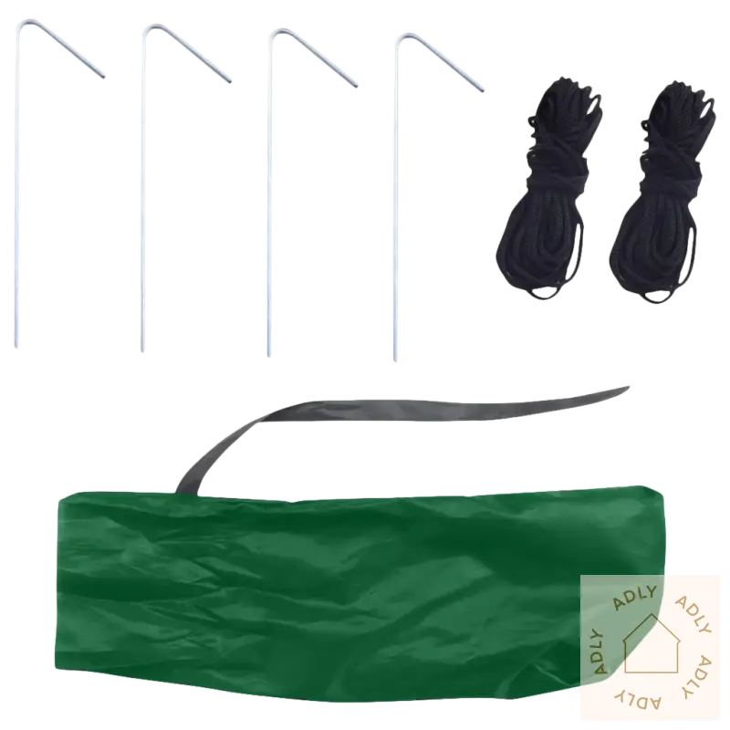 Tent accessories kit for lett fiskeparaply i pulverlakkert stål, perfekt for hagemøbler