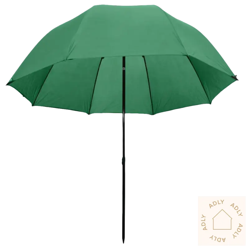 Grønn åpen paraply av pulverlakkert stål for hagemøbler og utendørs bruk