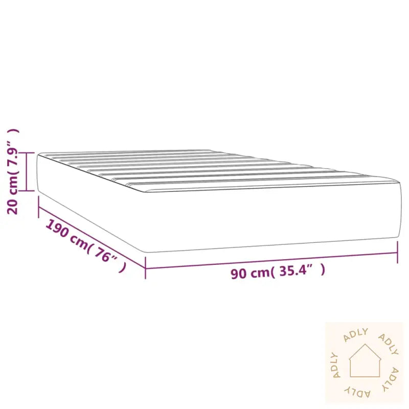 Madrass Med Pocketfjær Mørkegrønn 90X190X20 Cm Fløyel