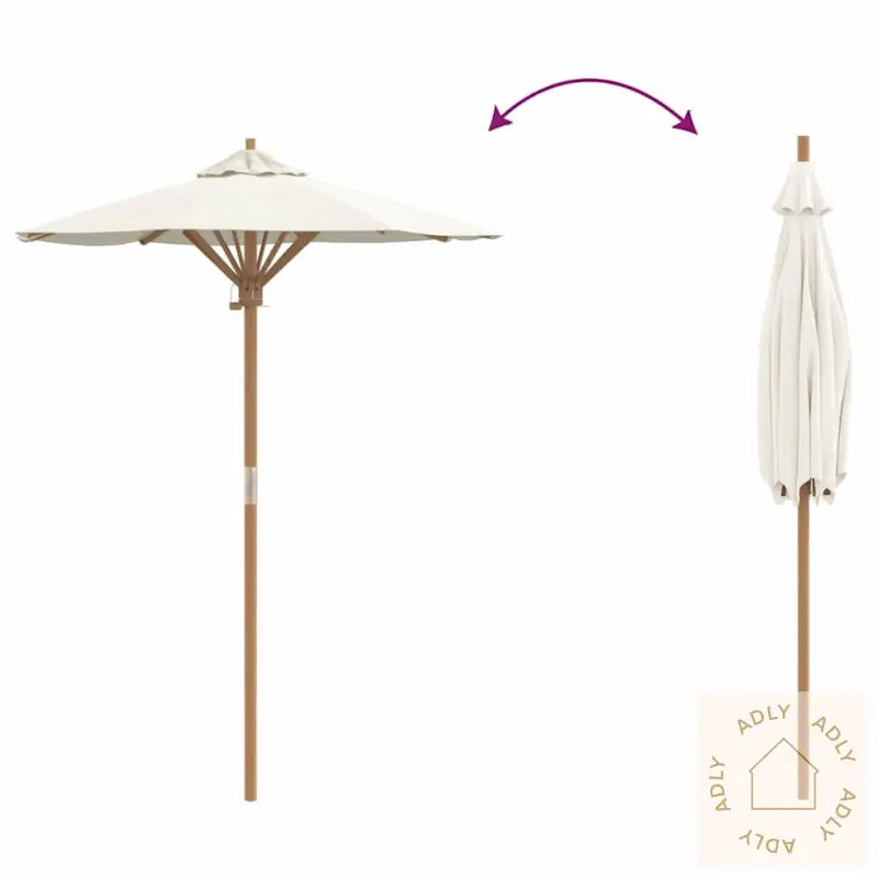 Hageparasol Kremhvit 150X210 Cm Bambus