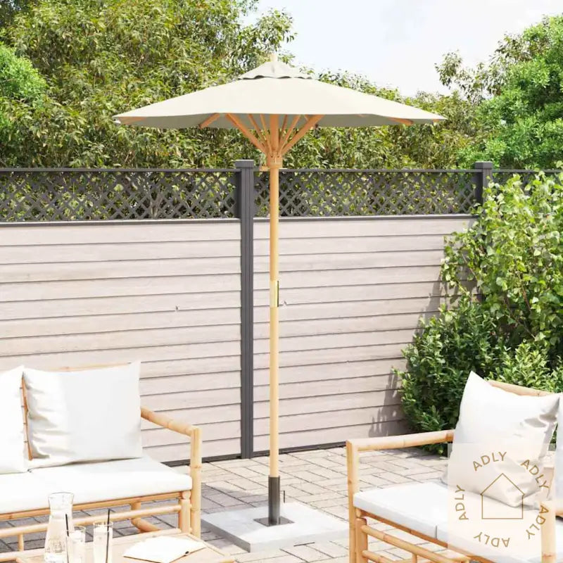 Hageparasol Kremhvit 150X210 Cm Bambus