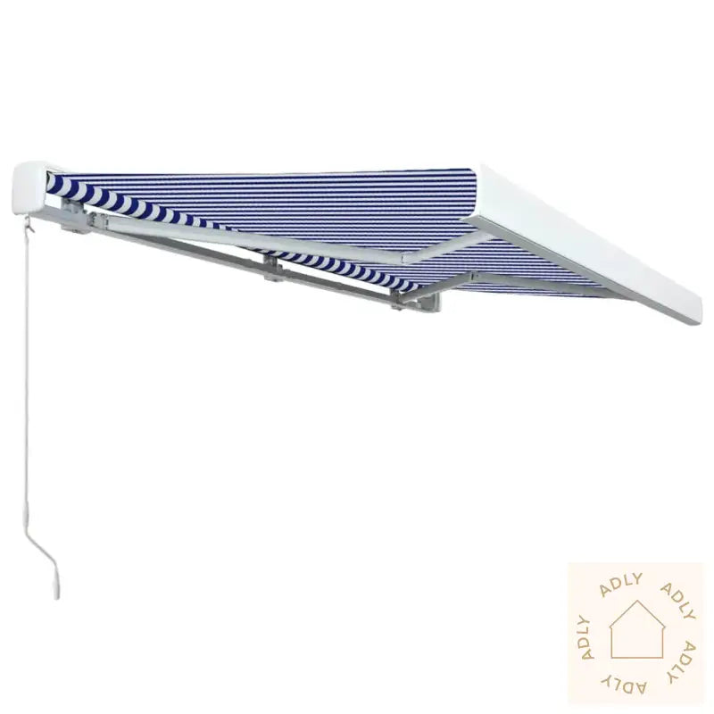Manuell Kassettmarkise 400X300 Cm Blå Og Hvit