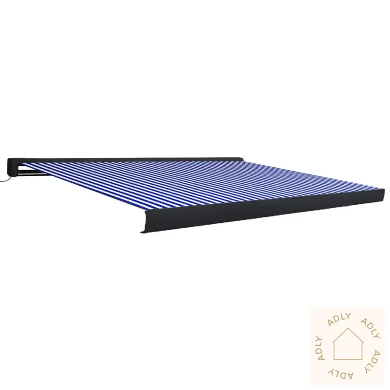 Motorisert Kassettmarkise 400X300 Cm Blå Og Hvit