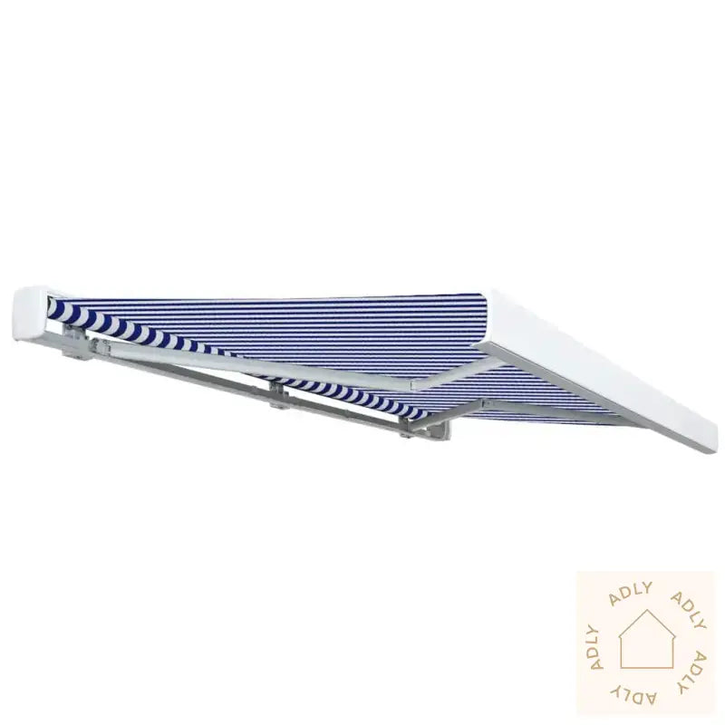 Motorisert Kassettmarkise 400X300 Cm Blå Og Hvit