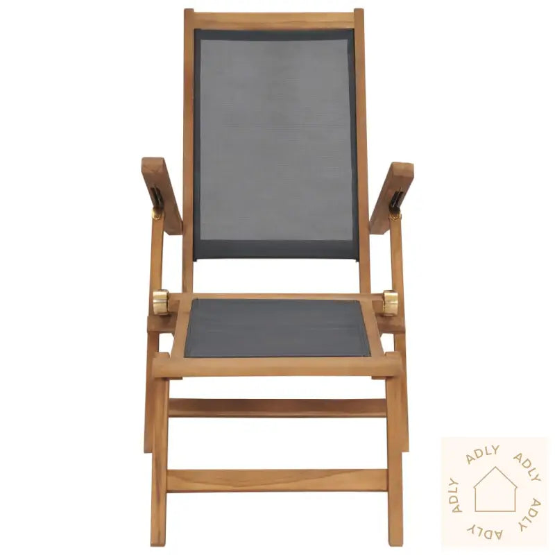 Fluktstol Med Fotstøtte Heltre Teak Svart