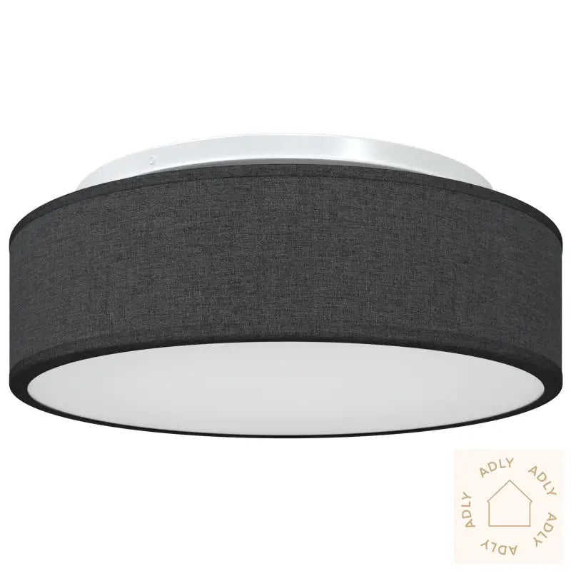 Taklamper Flush Mount Svart Ø 38 Cm Stoff E27