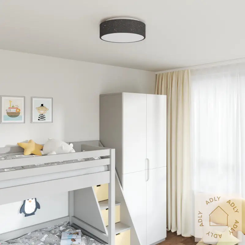 Taklampe Med Stjernemotiv Svart Ø 38 Cm Stoff E27