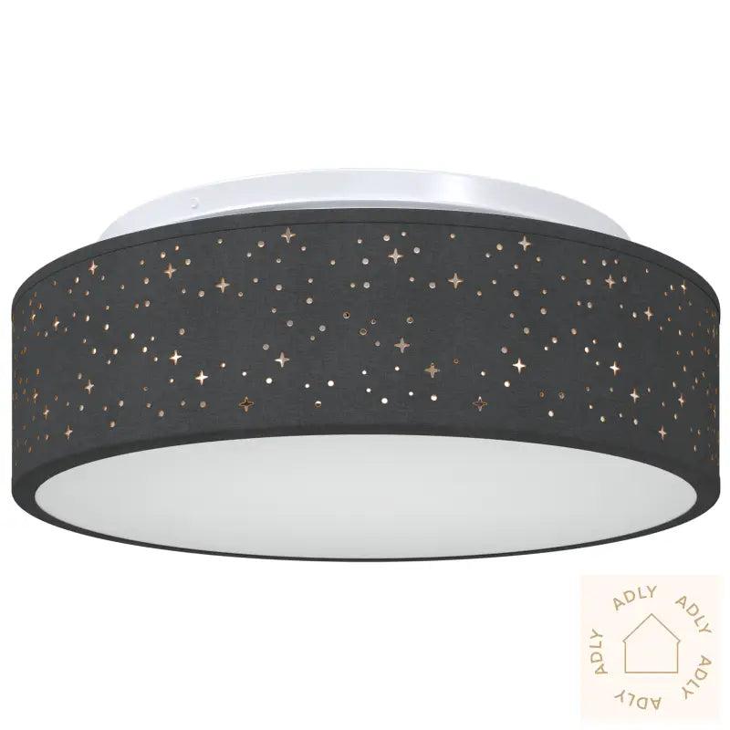 Taklampe Med Stjernemotiv Svart Ø 38 Cm Stoff E27