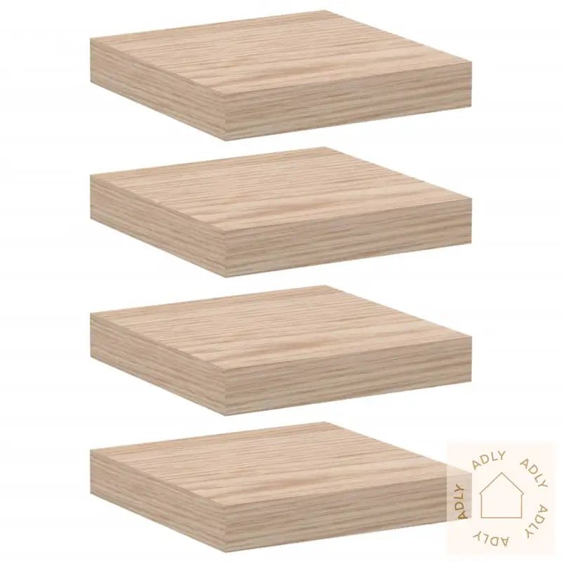 Flytende Hyller 4 Stk 23X23,5X4 Cm Konstruert Tre