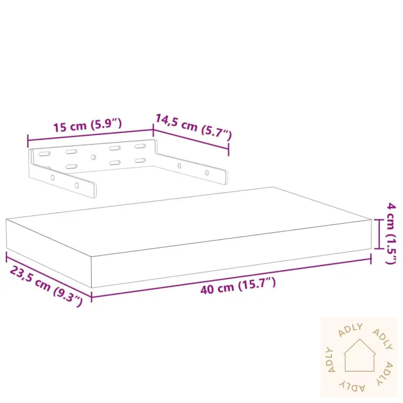 Flytende Hyller 2 Stk 40X23,5X4 Cm Konstruert Tre