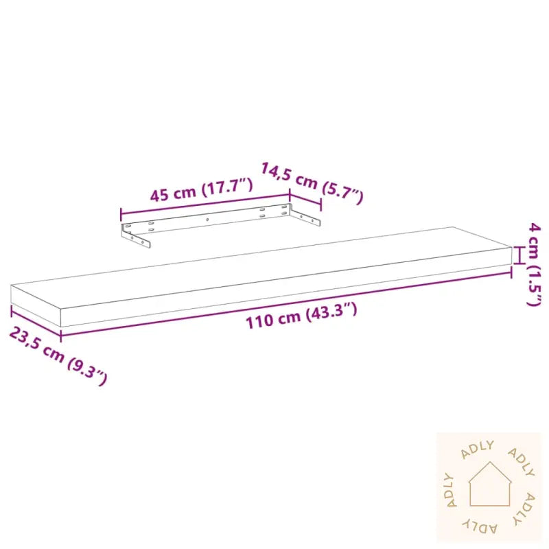 Flytende Hyller 4 Stk 110X23,5X4 Cm Konstruert Tre