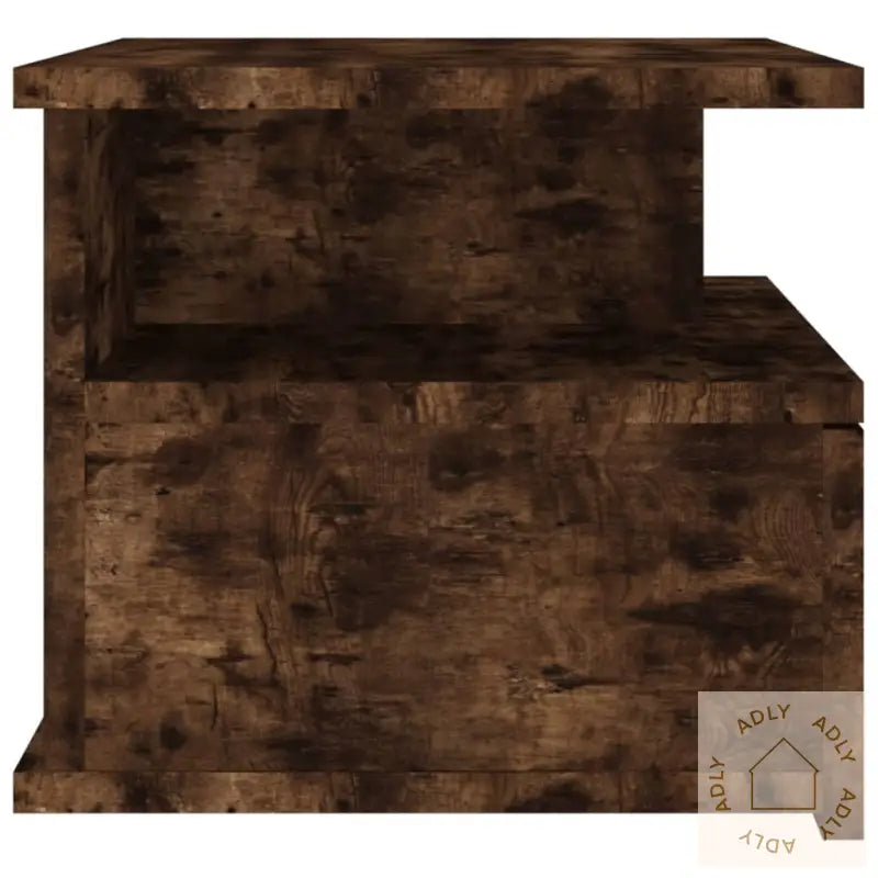 Flytende Nattbord 2 Stk Røkt Eik 40X31X27 Cm Konstruert Tre