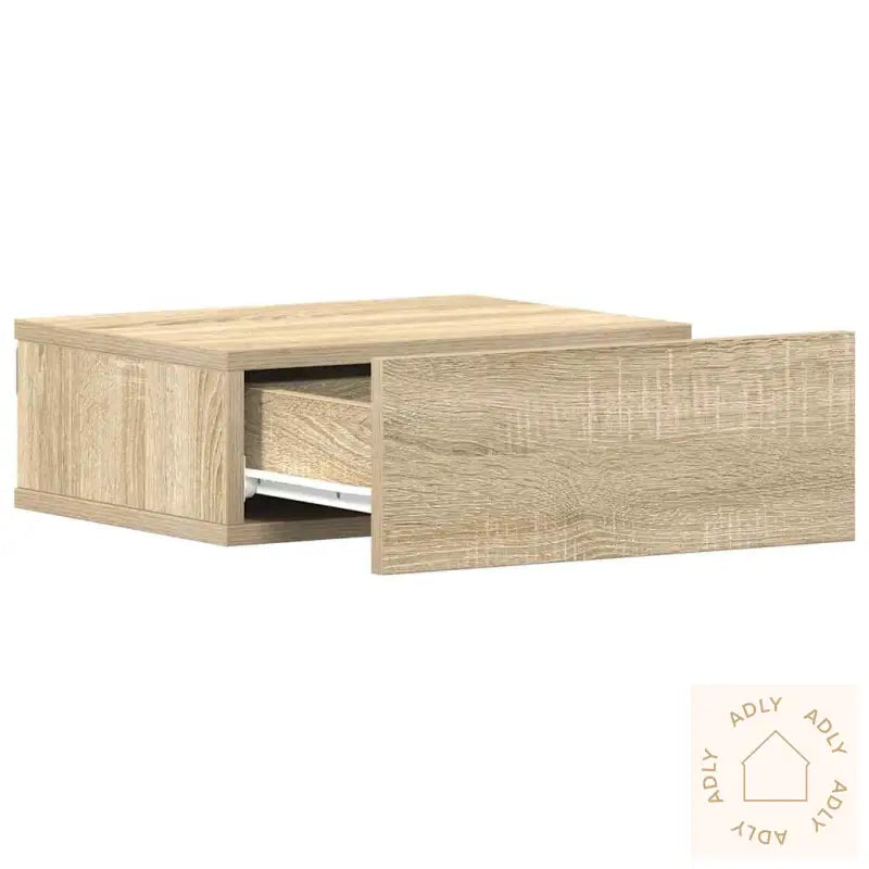 Flytende Nattbord 2 Stk Sonoma Eik 40X30X15 Cm Konstruert Tre