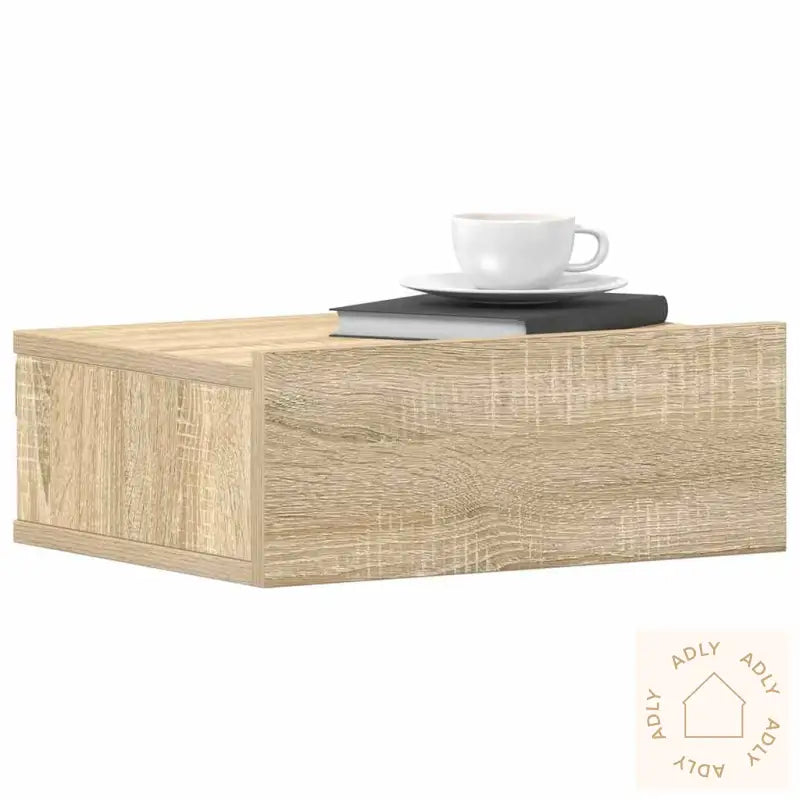 Flytende Nattbord 2 Stk Sonoma Eik 40X30X15 Cm Konstruert Tre