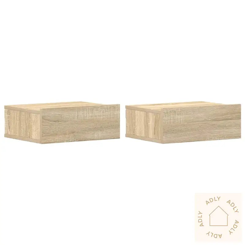 Flytende Nattbord 2 Stk Sonoma Eik 40X30X15 Cm Konstruert Tre