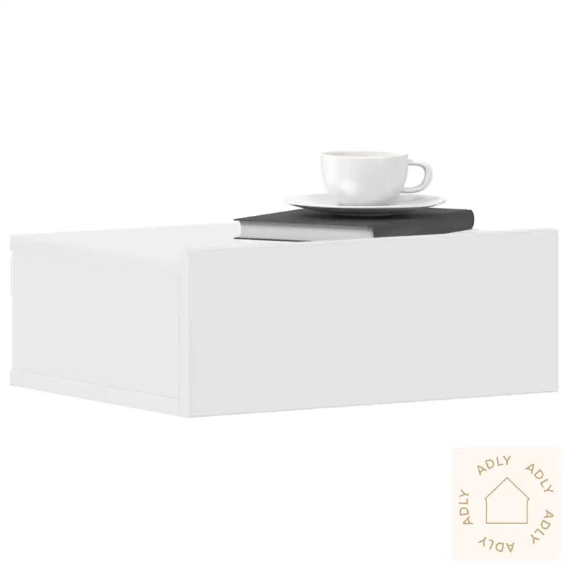 Flytende Nattbord Hvit 40X30X15 Cm Konstruert Tre
