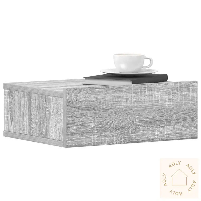 Flytende Nattbord 2 Stk Grå Sonoma 40X30X15 Cm Konstruert Tre