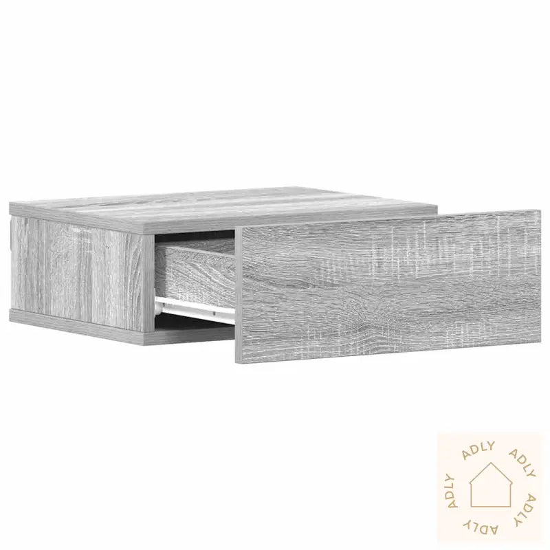 Flytende Nattbord 2 Stk Grå Sonoma 40X30X15 Cm Konstruert Tre