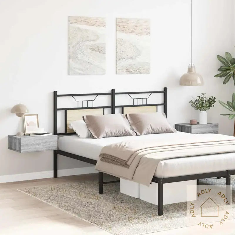 Flytende Nattbord 2 Stk Grå Sonoma 40X30X15 Cm Konstruert Tre