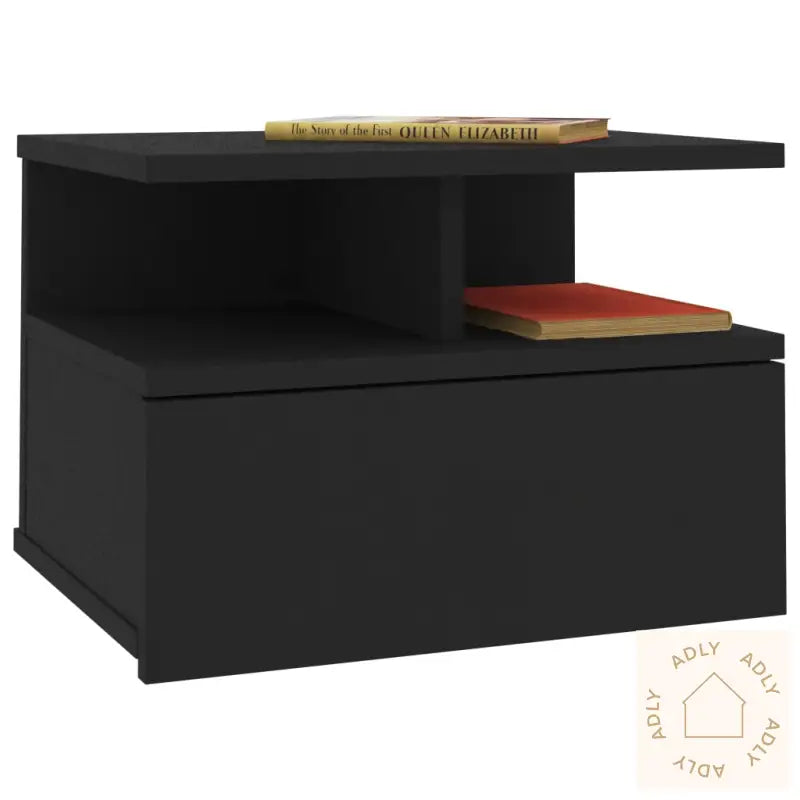 Flytende Nattbord 2 Stk Svart 40X31X27 Cm Konstruert Tre