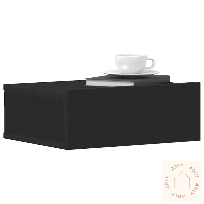 Flytende Nattbord 2 Stk Svart 40X30X15 Cm Konstruert Tre