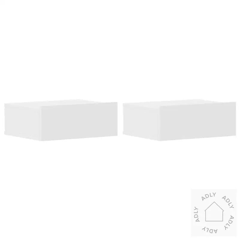 Flytende Nattbord 2 Stk Hvit 40X30X15 Cm Konstruert Tre