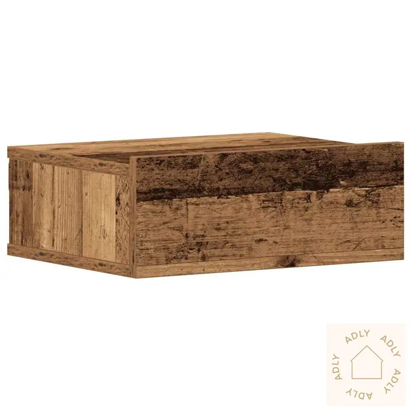 Flytende Nattbord 2 Stk Gammelt Tre 40X32X15 Cm Konstruert Tre