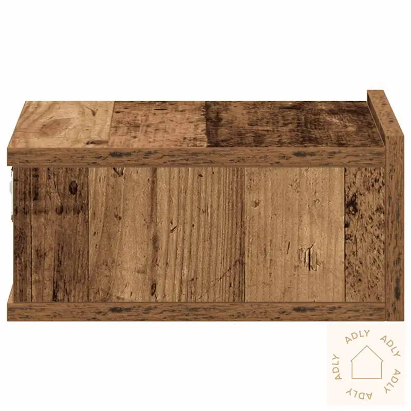 Flytende Nattbord 2 Stk Gammelt Tre 40X32X15 Cm Konstruert Tre