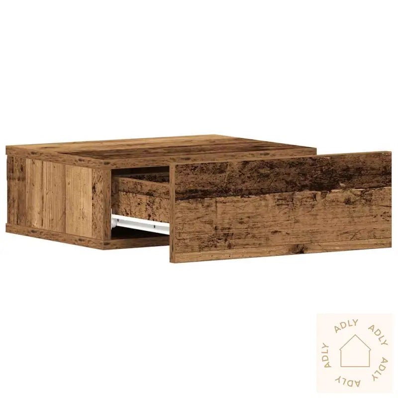 Flytende Nattbord 2 Stk Gammelt Tre 40X32X15 Cm Konstruert Tre