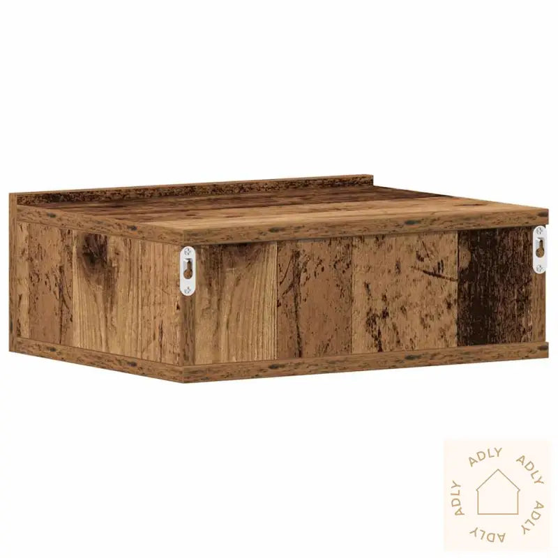 Flytende Nattbord 2 Stk Gammelt Tre 40X32X15 Cm Konstruert Tre