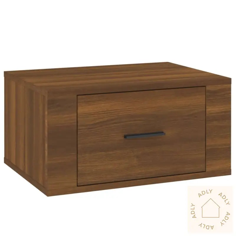 Veggmonterte Nattbord 2 Stk Brun Eik 50X36X25 Cm