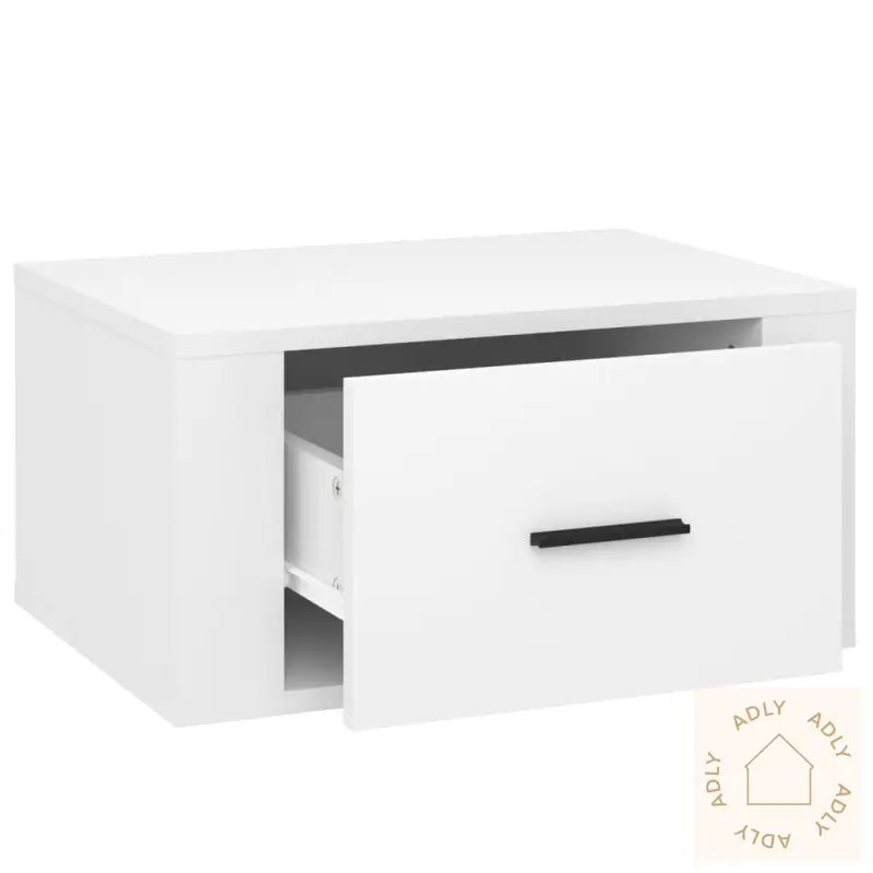 Veggmonterte Nattbord 2 Stk Høyglans Hvit 50X36X25 Cm