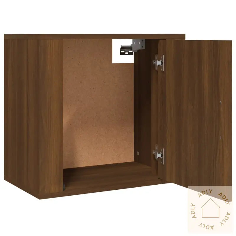 Veggmonterte Nattbord 2 Stk Brun Eik 50X30X47 Cm
